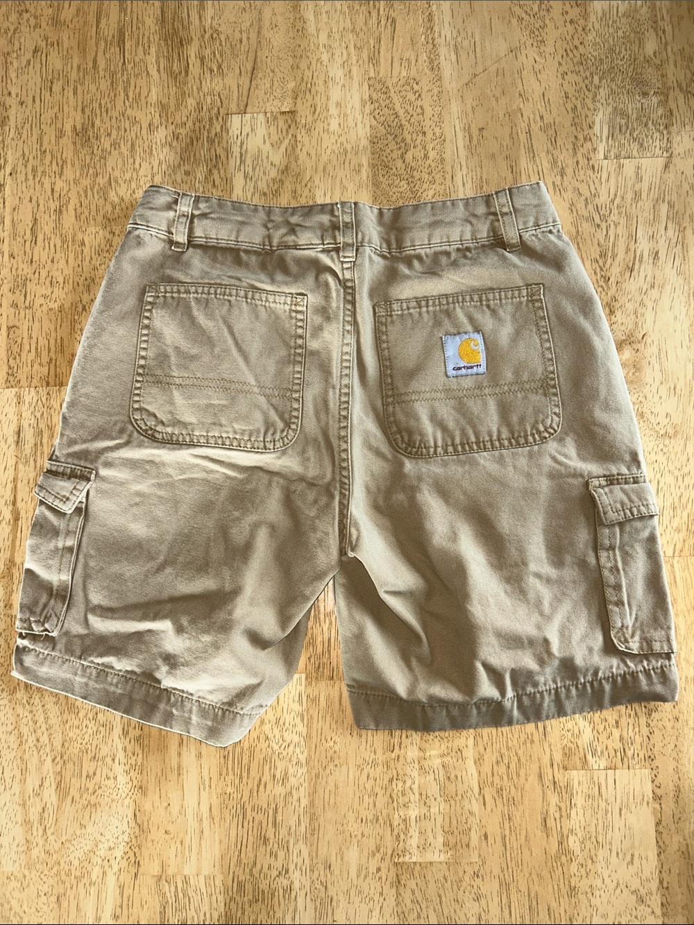Carhartt Kid’s Tan Cargo Shorts with Back Pockets